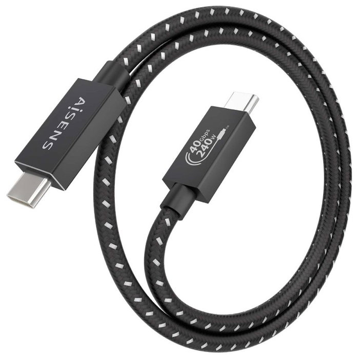 Aisens Cable USB4 Gen 3x2 USB-C a USB-C 40Gbps 240W Negro 0.5m Aisens Cable USB4 Gen 3x2 USB-C a USB-C 40Gbps 240W Negro 0.5m